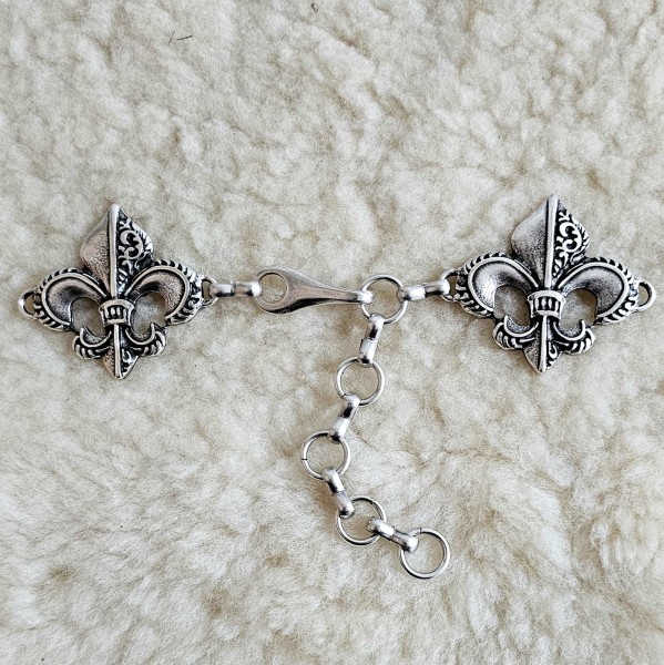 LILIEN,Verschluss,Fb:silber,Umhang,Mittelalter,Larp,Royal