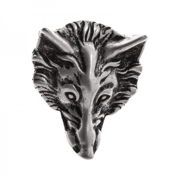 Wolfskopf, 4cm, silberfarbene Schließe, Schnalle