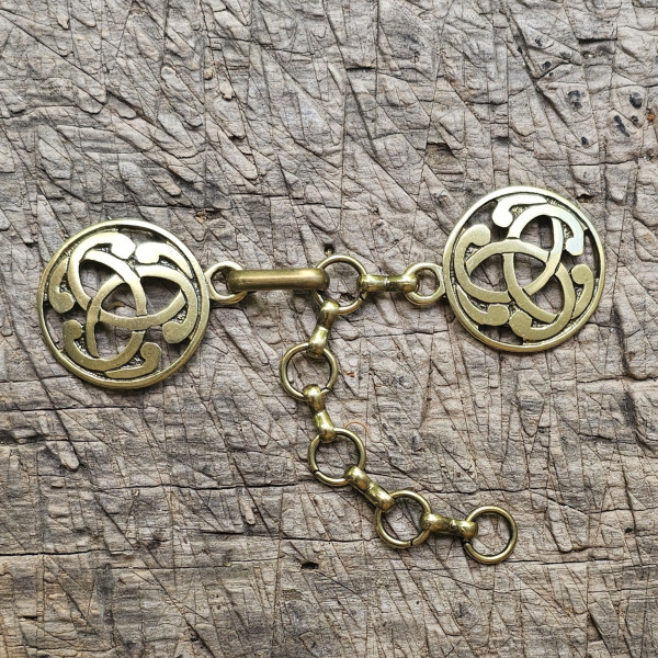 TRISCEL KNOT,Fb:messing,Verschluss,Wikinger,Kelten,Mantel,Umhang,Mittelalter,Larp
