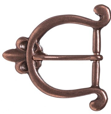 PORTOS, 3cm, kupferfarbene Lilien-Schließe,Mittelalter,Fleur de Lys