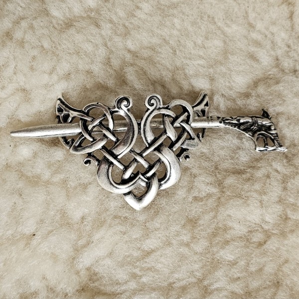 CELTIC TRIANGLE,Keltische Haarspange,Fb:silber,Mittelalter,Larp,Cosplay