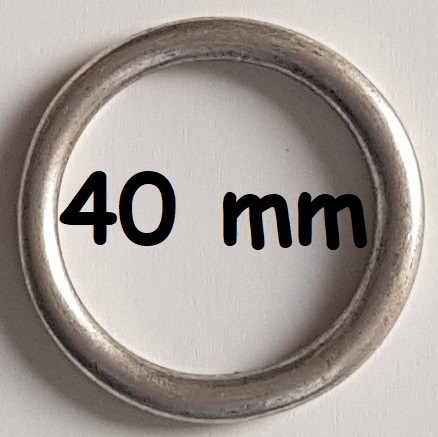 Ring, 40mm, gegossen, altsilbern
