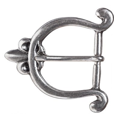 PORTOS, 3cm, silberfarbene Lilien-Schließe,Mittelalter,Fleur de Lys