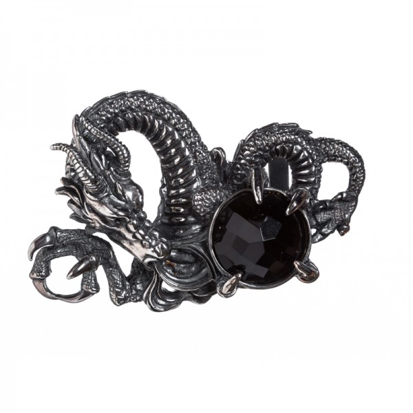 ONYX, exclusive, handgefertigte Drachen-Schließe aus Bronze, Schnalle