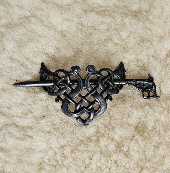 CELTIC TRIANGLE,Keltische Haarspange,Fb:schwarzeisen,Mittelalter,Larp,Cosplay-